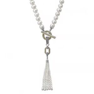 LAGOS Pearl and Silver Necklace with Gold Accents